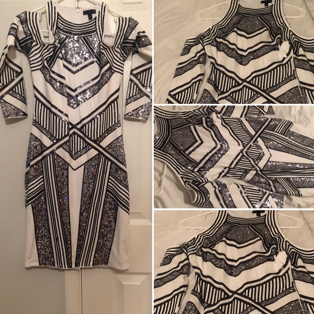 NWOT‼️ Sequined black and white night dress 👗